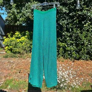 Green Knit Women's Pants